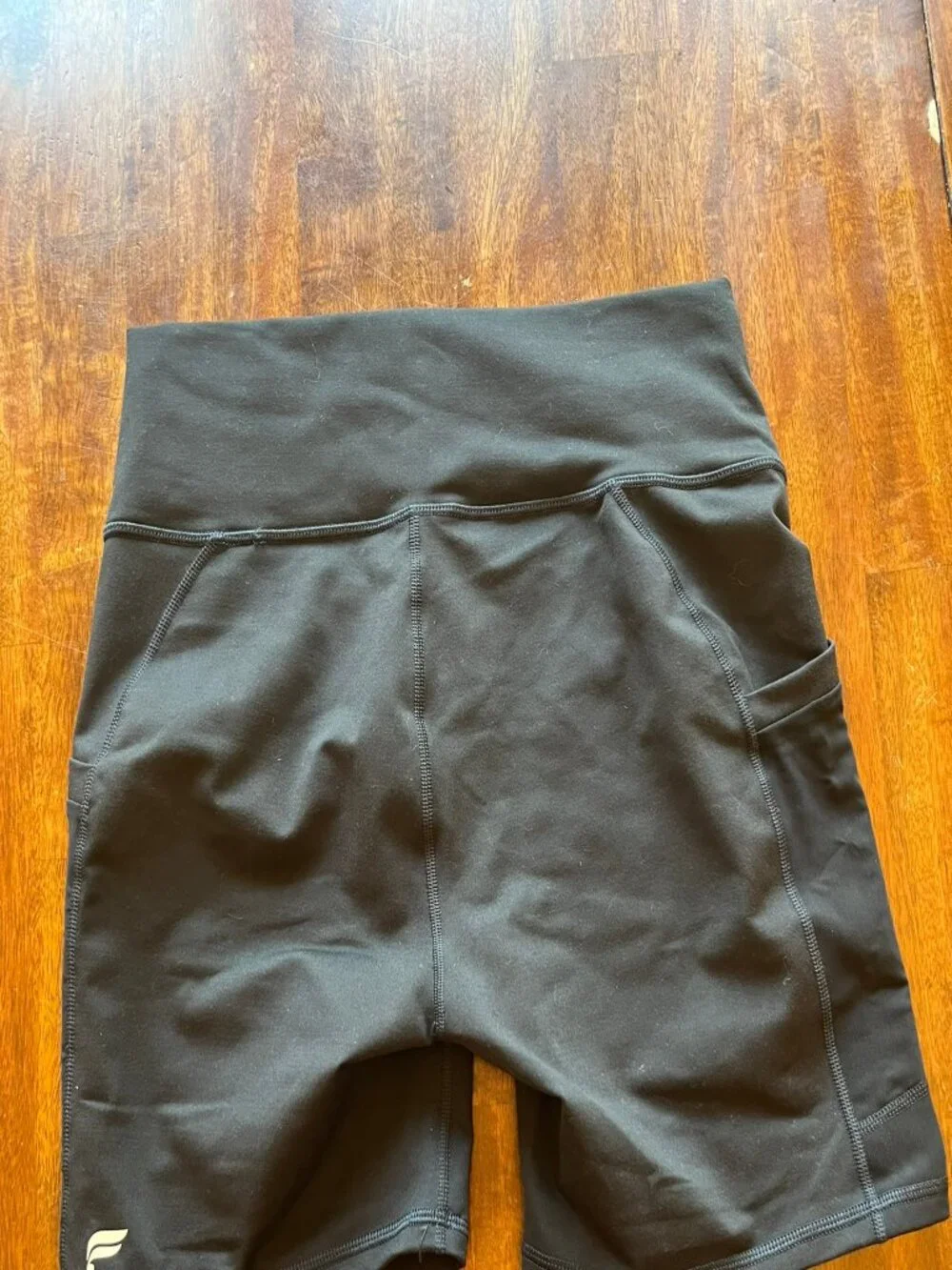 Fabletics PowerHold Biker Shorts Black High Waist Size L - Picture 1 of 5